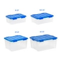 thumbnail image 7 of IRIS USA WeatherPro, 60 Quart Clear Plastic Storage Box with Protective Gasket Lid, 17.75" W x 23.6" L x 11.22" H, 4 Piece Set, 7 of 8