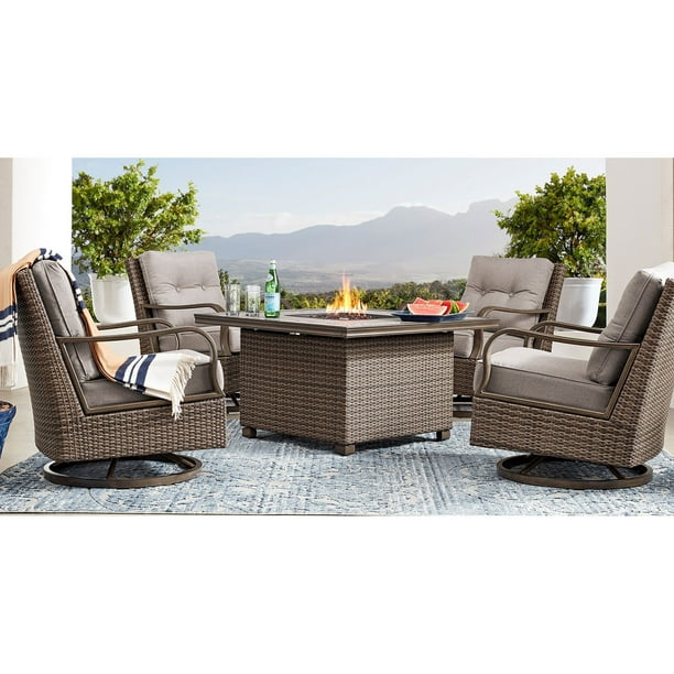 Member's Mark Newcastle Fire Pit Chat Set with Sunbrella Fabric