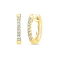 thumbnail image 1 of 0.10 CT. T.W. Diamond Petite Hoop Earrings in 14K Gold, 1 of 5