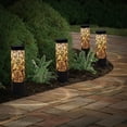 thumbnail image 2 of Deck Impressions Peony Solar 12 Lumen Metal Path Lights, 4-Pack, 2 of 5