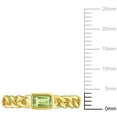 thumbnail image 3 of Emerald Cut Peridot Link Ring in 14K Gold, 3 of 8