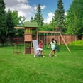 thumbnail image 3 of KidKraft Summerside Wooden Outdoor Swing Set with Steeple Climber, 3 of 15