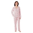 thumbnail image 1 of DreamMark Women's 2-Piece Holiday Notch Collar Pajama Set, 1 of 12
