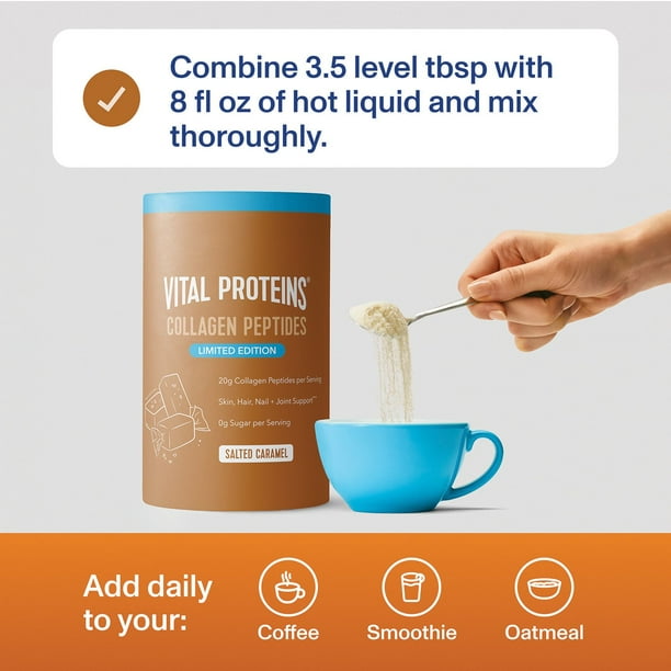 evaluate the health & wellness company vital proteins on glp-1 Vital Proteins Collagen Peptides Powder, Salted Caramel, 1.6 lbs