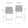 thumbnail image 4 of HH2 Home Upholstered Tapered Back Wood Adjustable Height Swivel Bar Stool, 4 of 19