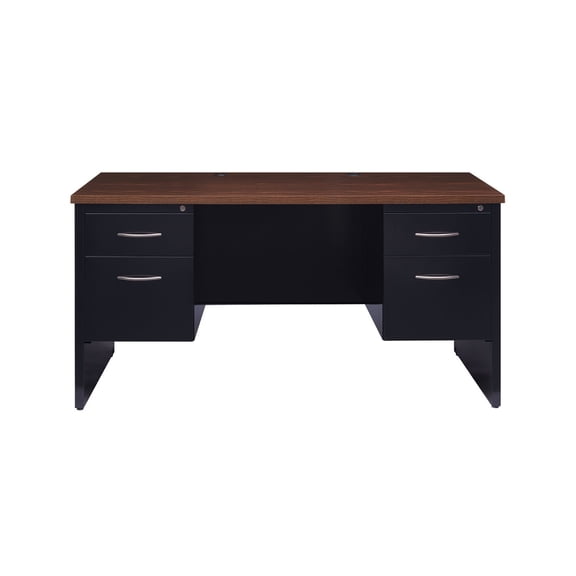 Hirsh Executive Office Modular Double Pedestal File Office Desk, Choose Color