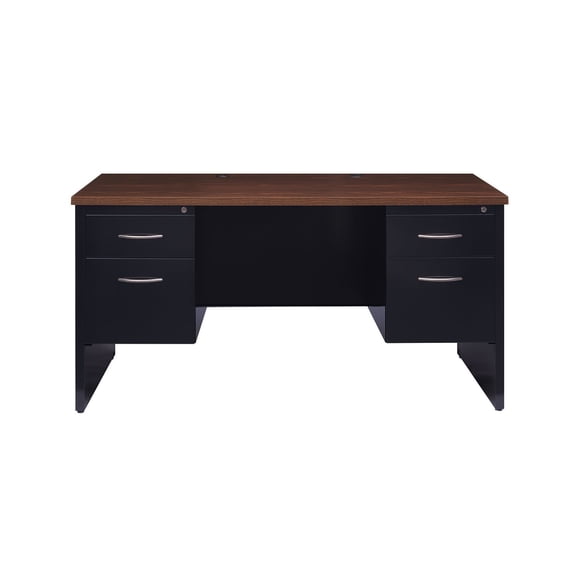 Hirsh Executive Office Modular Double Pedestal File Office Desk, Choose Color