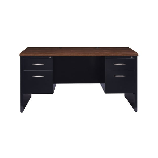 Hirsh Executive Office Modular Double Pedestal File Office Desk, Choose Color