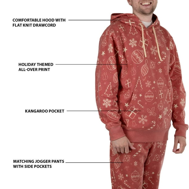 Dec. 25th Men's Holiday Fleece 2-Piece Hoodie & Jogger Set