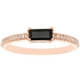 thumbnail image 1 of Baguette Cut Gemstone and 0.10 CT. T.W. Diamond Ring in 14K Gold, 1 of 4