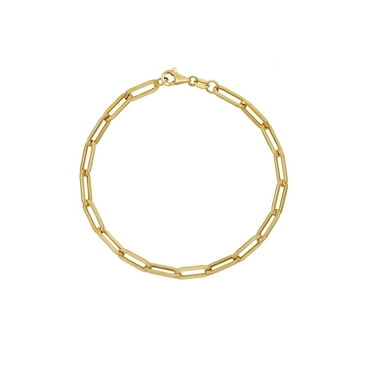 High-Polish Paperclip Chain Bracelet in 14K Yellow Gold