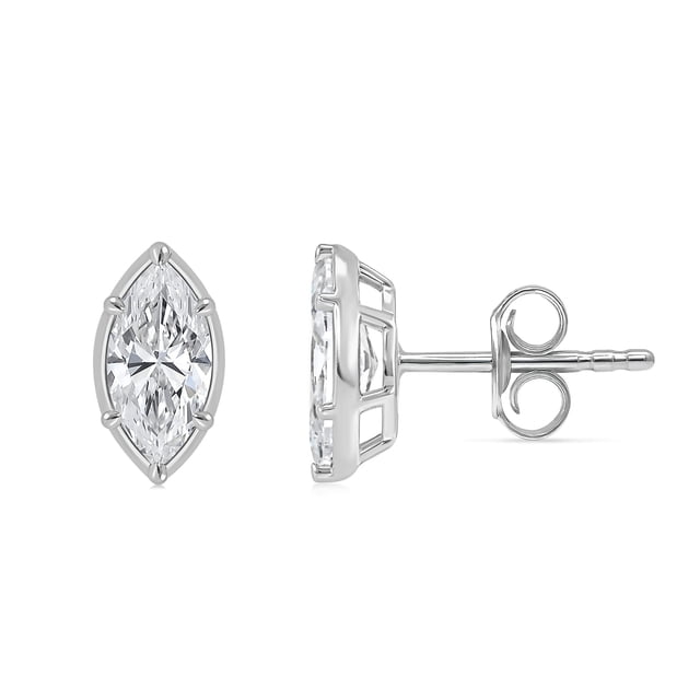 Lab Created Fancy Cut Diamond Stud Earrings in 14K Gold
