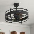 thumbnail image 4 of Hunter 27 inch Circulus Matte Black Caged Ceiling Fan with LED Light Kit and Handheld Remote, Black, 4 of 15