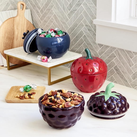 Member's Mark 3-Piece Stoneware Berry Canister Set