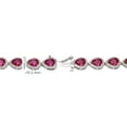 thumbnail image 5 of Pear Cut Lab Created Gemstone Halo Tennis Bracelet in Sterling Silver, 5 of 6