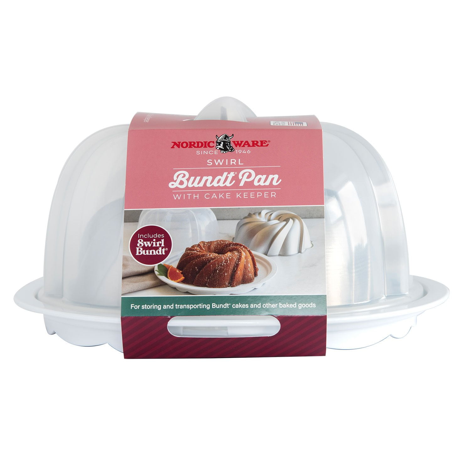 Nordic Ware 2-Piece Formed Bundt Pan And Bundt Keeper, Assorted