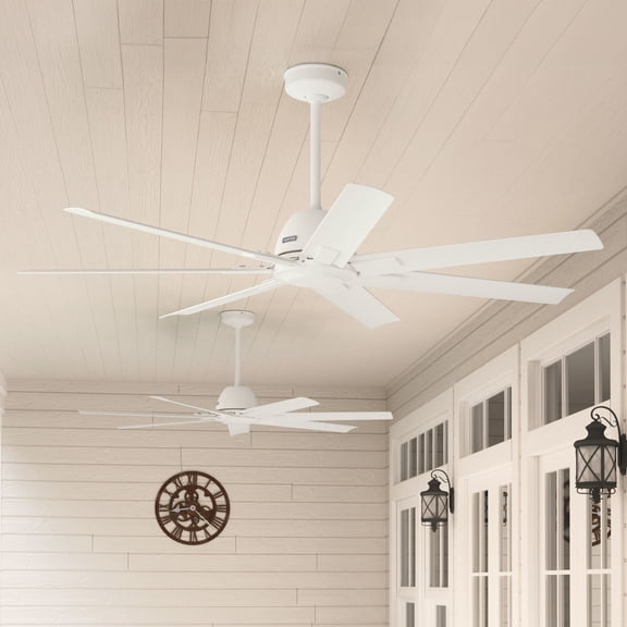 Hunter Downtown ENERGY STARĀ® Damp Rated Ceiling Fan and Wall Control - 72" & 60" Assorted Colors