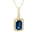 thumbnail image 1 of Emerald Cut Lab Created Gemstone & Diamond Halo Pendant Necklace in 14K Gold, 1 of 4