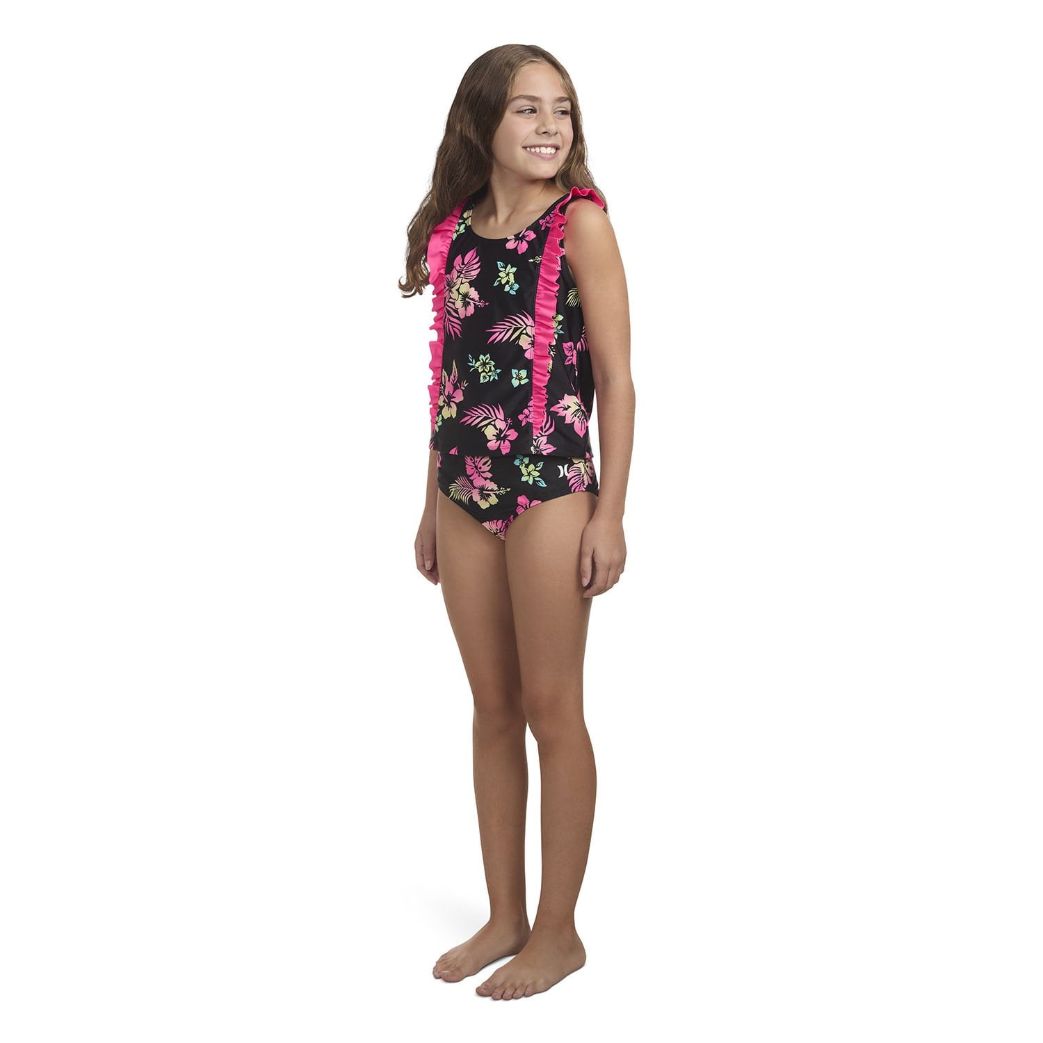 Hurley Girls 2-Piece Ruffle Tankini Swim Set - Samsclub.com
