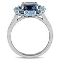 thumbnail image 5 of Blue and White Topaz Cocktail Ring in Sterling Silver, 5 of 6