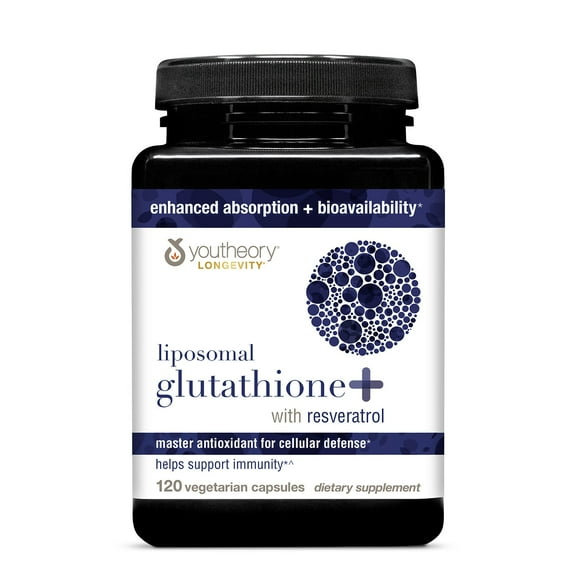 Youtheory Liposomal Glutathione+ with Resveratrol Capsules, 120 ct.