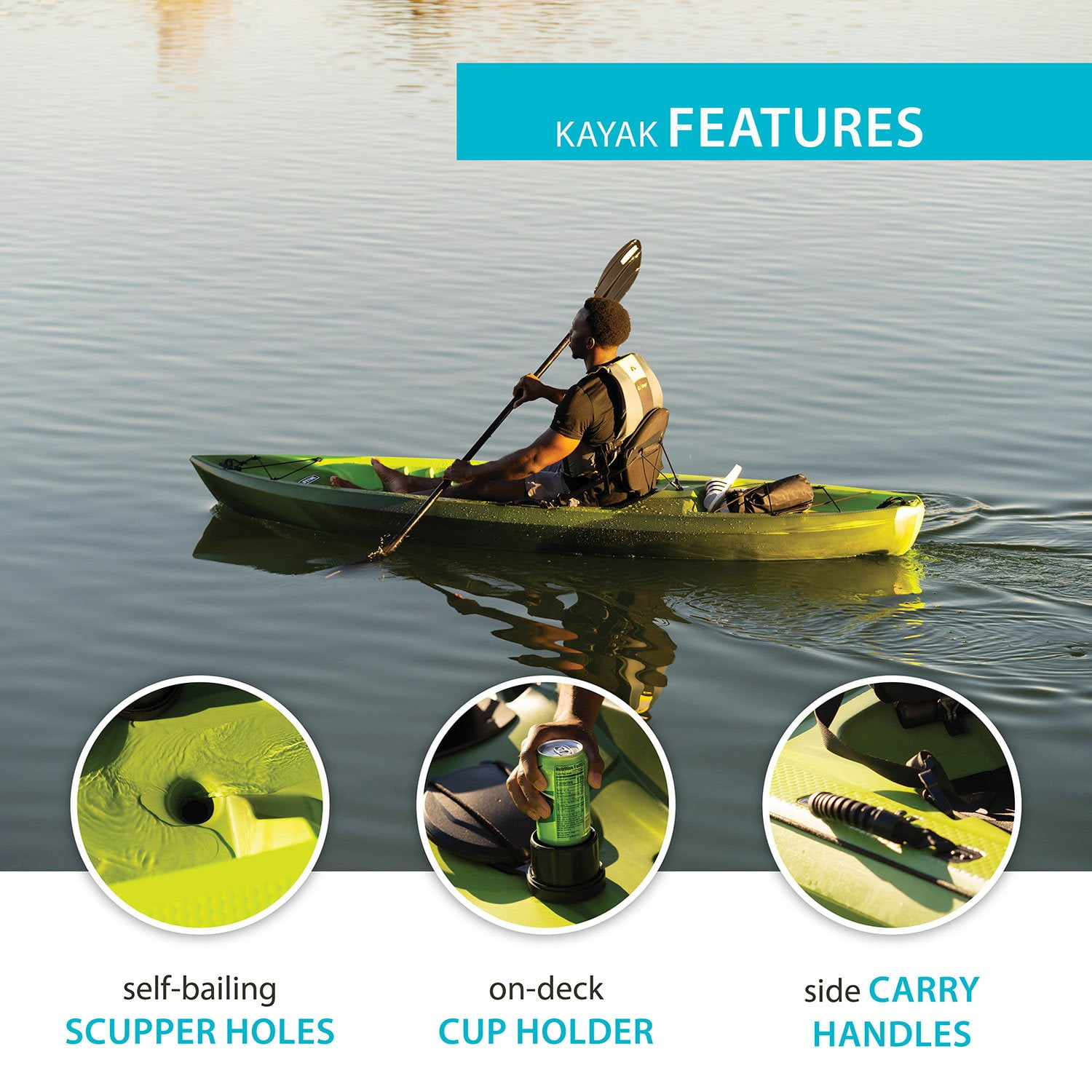 ビニールパラダイス カニックス Lifetime Kenai Sit-On-Top Kayak, Paddle Included - Samsclub.com