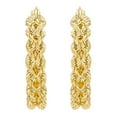 thumbnail image 3 of Kissing Hearts Hoop Earrings in 14K Gold, 3 of 6
