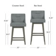 thumbnail image 4 of HH2 Home Upholstered Tapered Back Wood Adjustable Height Swivel Bar Stool, 4 of 19