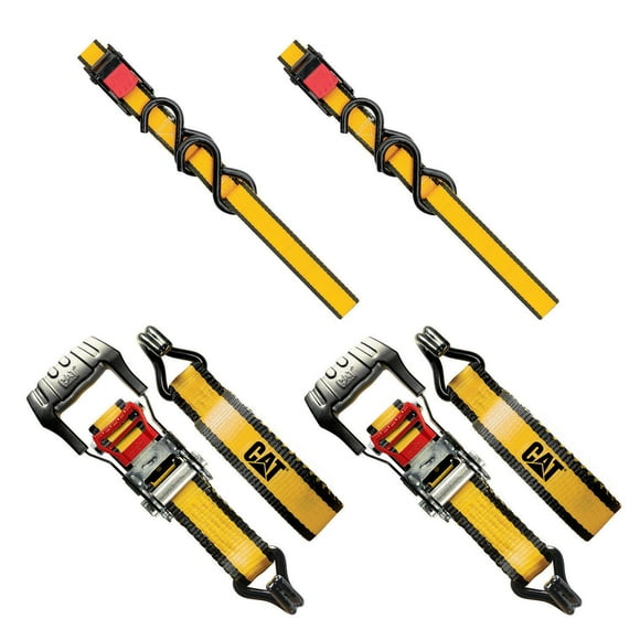 Cat® 4pc Ratchet Tie Down and Cam Buckle Set