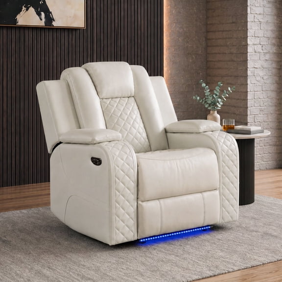 Society Den Amias Power Motion Recliner with Power Headrest, LED