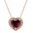 thumbnail image 1 of Lab Created Gemstone & Diamond Accent Heart Pendant Necklace in 14K Gold, 1 of 5
