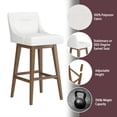 thumbnail image 5 of HH2 Home Upholstered Tapered Back Wood Adjustable Height Swivel Bar Stool, 5 of 13
