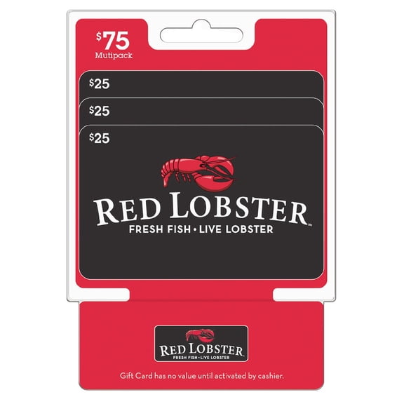 Red Lobster $75 Gift Card Multi-Pack, 3 x $25