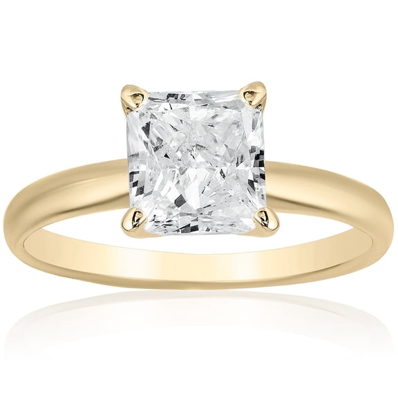 Princess Cut Solitaire Diamond Ring in 18K Gold