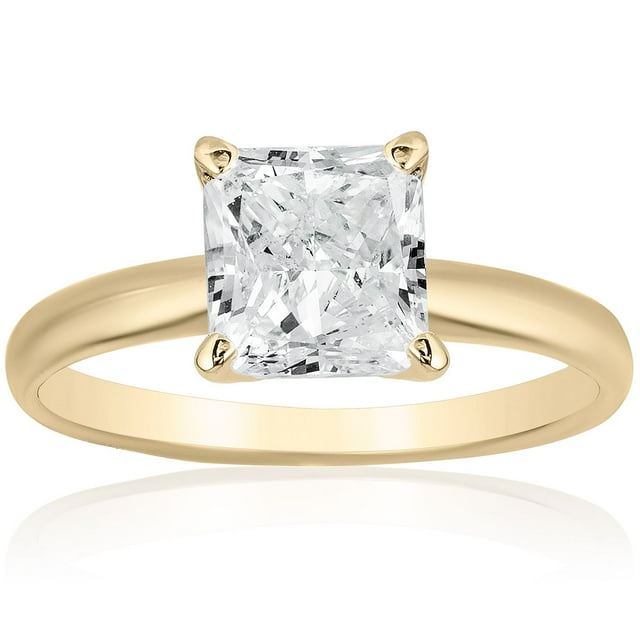 Princess Cut Solitaire Diamond Ring in 18K Gold