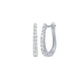 thumbnail image 1 of Round Cut Oval Shape Diamond Hoop Earrings in 14K Gold, 1 of 4