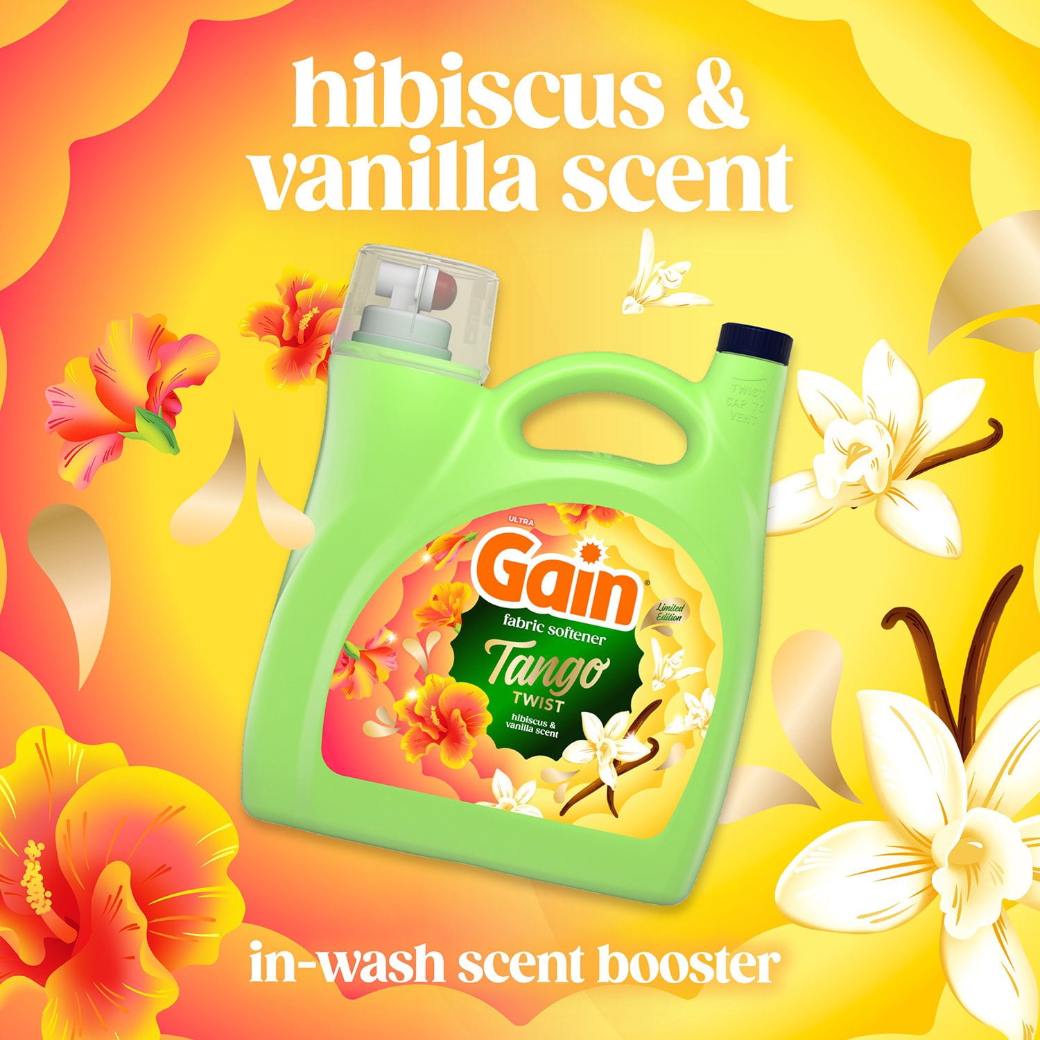 Gain Tango Twist Liquid Fabric Softener, Hibiscus and Vanilla