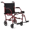 thumbnail image 1 of Ultra Lightweight Transport Wheelchair, Burgundy, 1 of 9