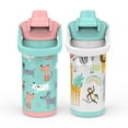 thumbnail image 5 of Zak Designs 14-oz. Stainless Steel Double Wall Beacon Straw Bottle for Kids, 2-Piece Set (Choose Color), 5 of 9
