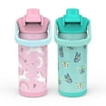 thumbnail image 5 of Zak Designs 14-oz. Stainless Steel Double Wall Beacon Straw Bottle for Kids, 2-Piece Set (Choose Color), 5 of 9