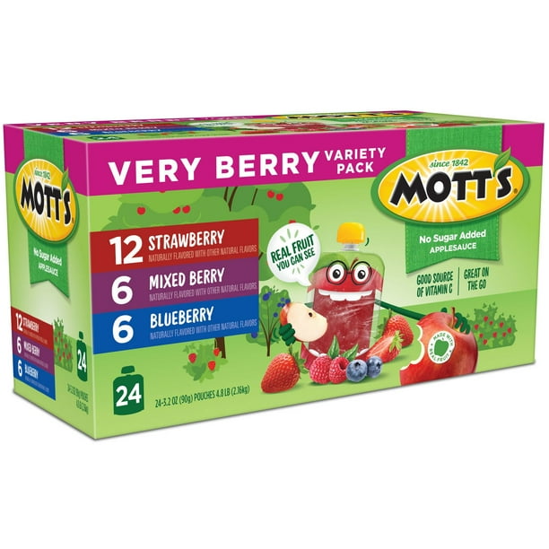 Mott's Very Berry Applesauce Variety Pack, 3.2 oz., 24 pk
