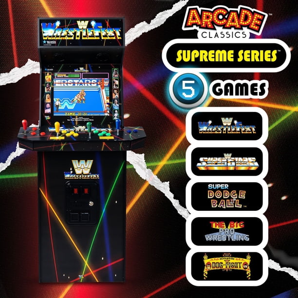4 Player WWE Supreme Series Premium Arcade Cabinet, 5 Games