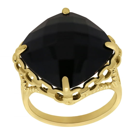 Treated Solitaire Gemstone Ring in 14K Gold