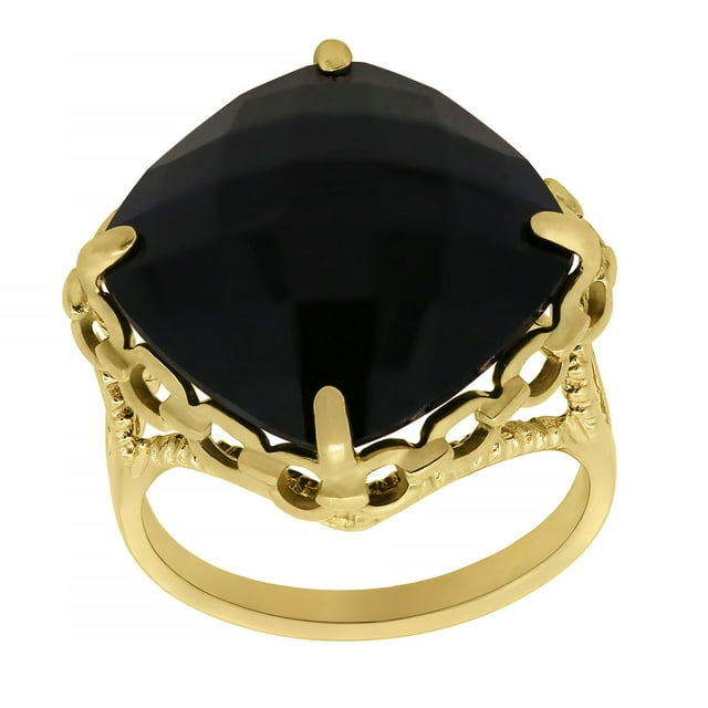 Treated Solitaire Gemstone Ring in 14K Gold