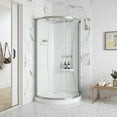 thumbnail image 7 of Breeze 34” x 34” x 77” Corner Shower Kit with Clear Glass, Walls, Base and Hardware, 7 of 21