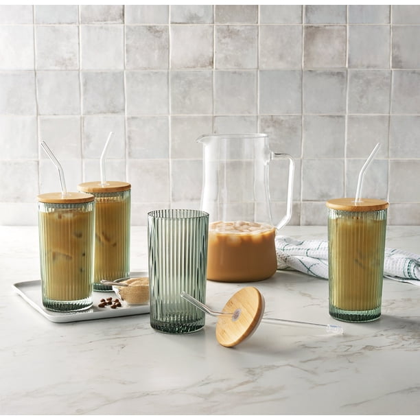 Member's Mark 4-Pack Glass Tumblers with Bamboo Lids - Samsclub.com