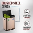 thumbnail image 4 of Simpli-Magic 16 Gallon (30L x 30L) Dual Compartment Step Trash Can, Multiple Colors – Kitchen Garbage Can with Slow-Close Lids – Waste & Recycling Bins, Odor Control, Hands-Free, Easy to Clean, 4 of 5