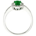 thumbnail image 4 of Oval Cut Gemstone and 0.15 CT. T.W. Halo Diamond Ring in 14K Gold, 4 of 5