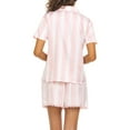 thumbnail image 4 of Flora by Flora Nikrooz Ladies Satin Notch Collar PJ Set, 4 of 8