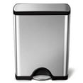 thumbnail image 1 of Simplehuman 13.2 Gal. Rectangular Step Trash Can, Brushed Stainless Steel, 1 of 4